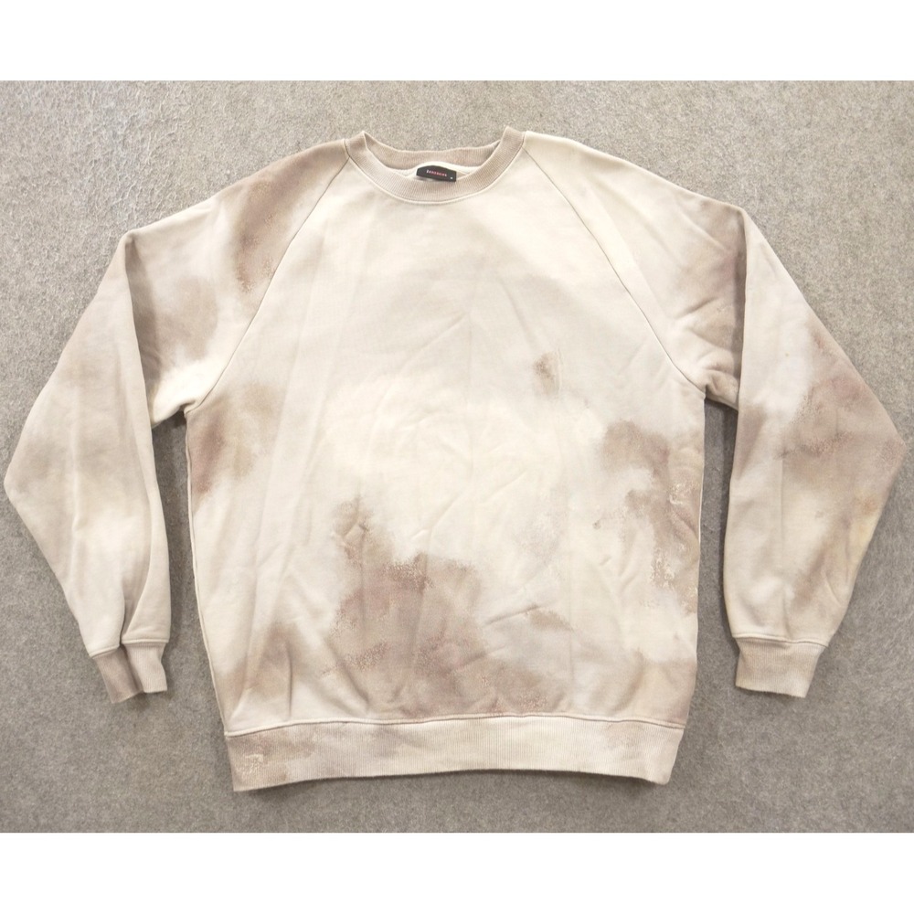 Zanerobe Sweatshirt Mens Medium Beige Tie Dye Pullover Fleece Crew Neck